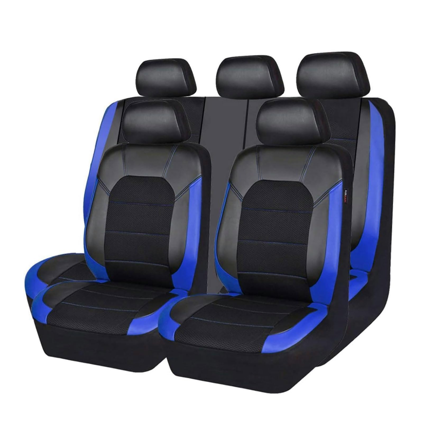 BioNyt Housse Siege Voiture pour Dacia Sandero Stepway Duster 2000-2023 2024, 9 pièces ImperméAble Nonslip Confortable Respirant Cuir Ensembles De Housses Siège Voiture,Blue