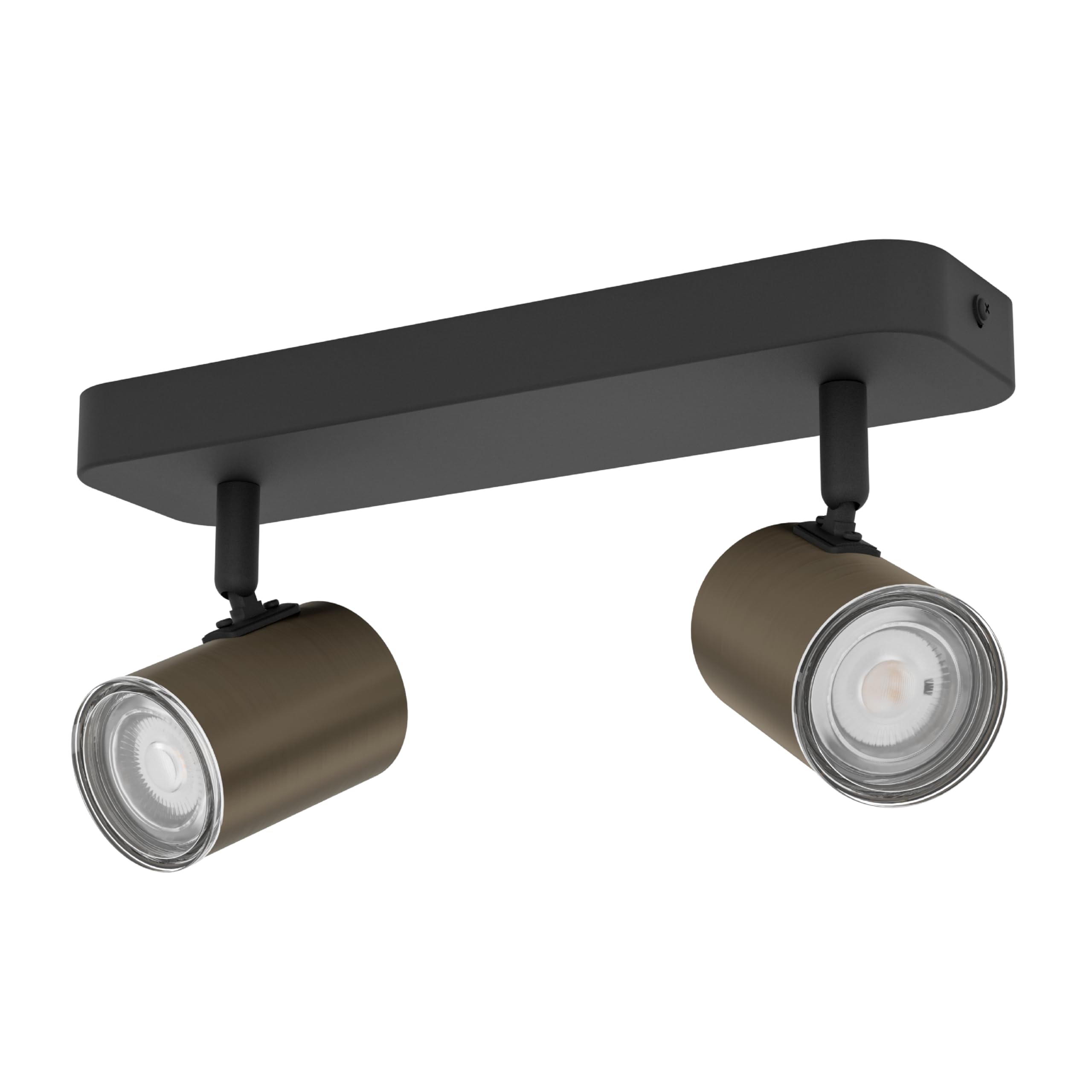 Eglo Black/Bronze Consuma 1 Ip44 Twin Head Linear Spotlight In And