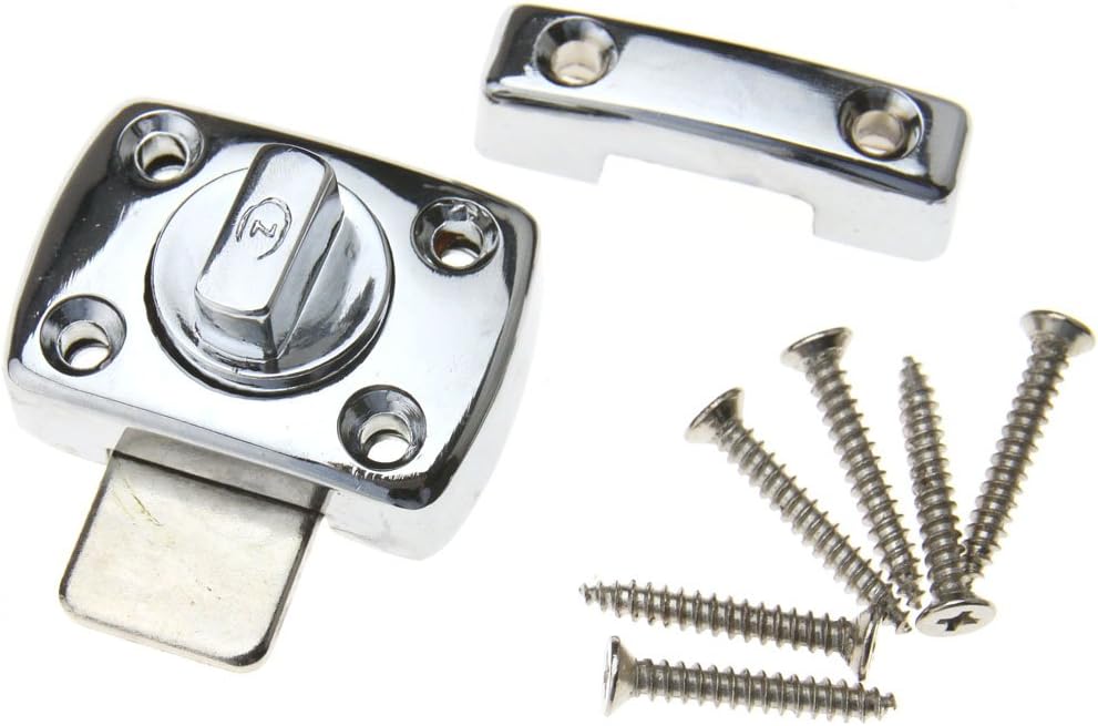 Bathroom Toilet Catch Door Lock Latch Chrome Turn Bolt Latch