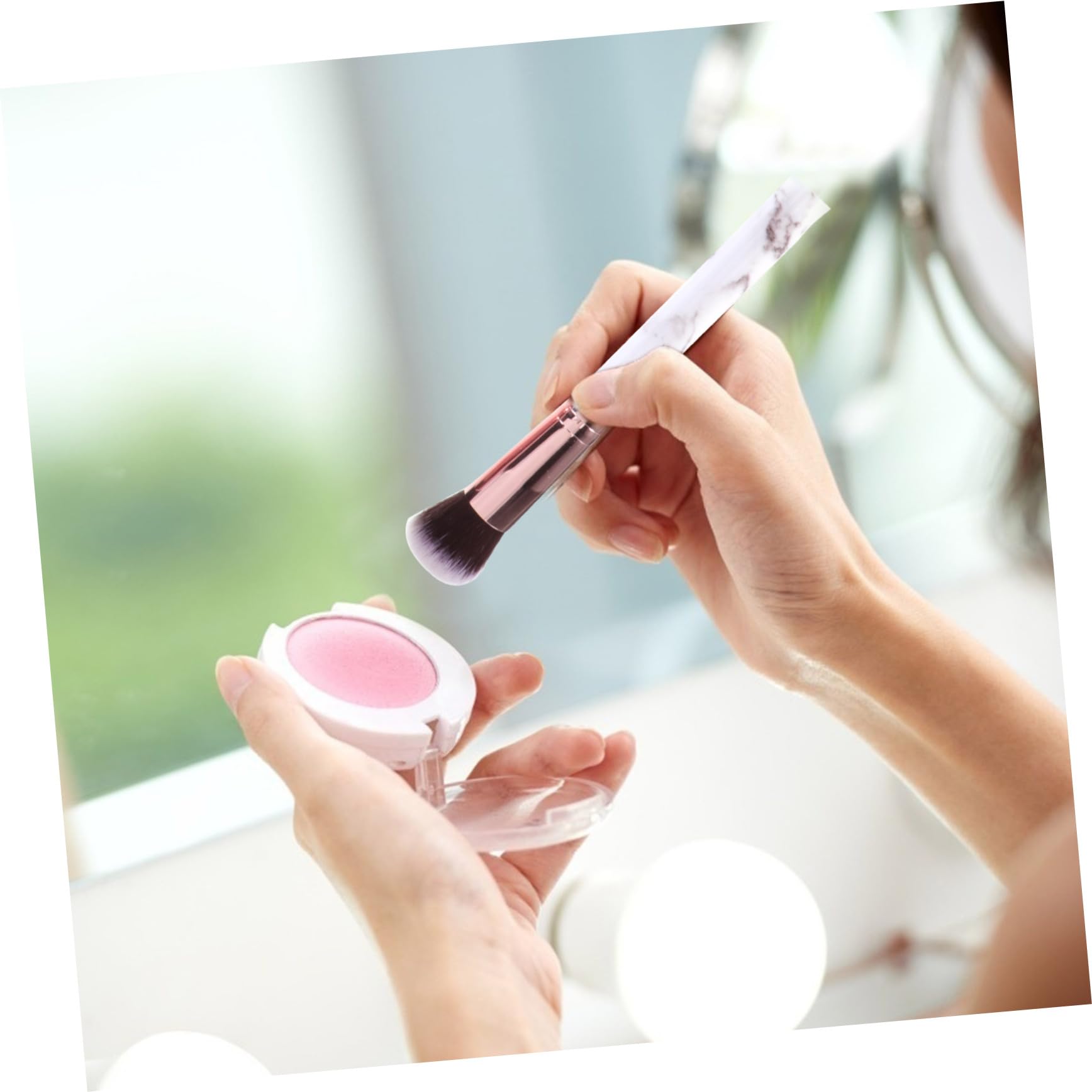 MAGICLULU Set Di 45 Pennelli Per Il Trucco Con Manico in Marmo E Setole in Nylon Set Di Pennelli Per Cosmetici Per Donne Uso Quotidiano E Quotidiano