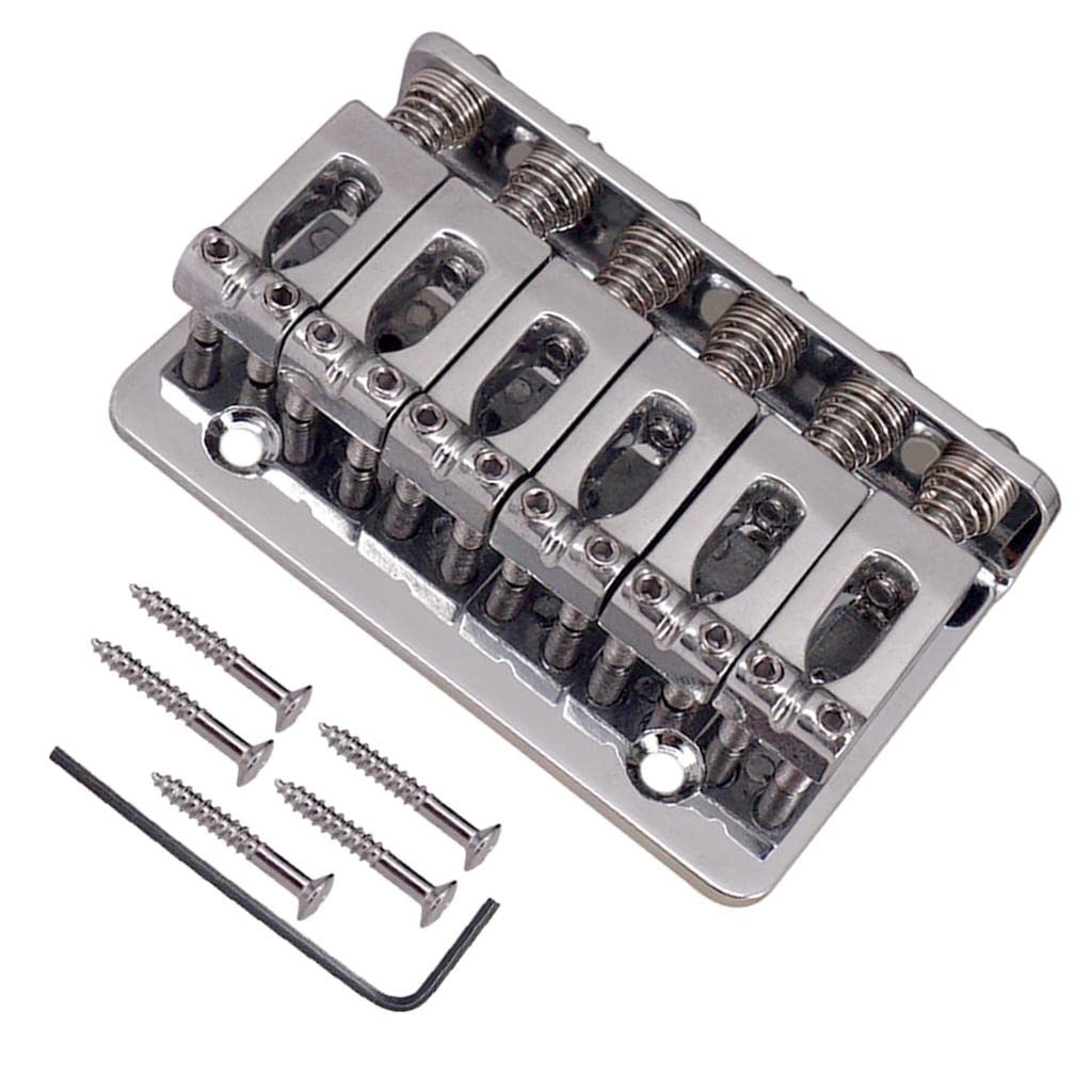 Club Bollywood®A Set Top Load Concave Saddle 6 String Bridge for Electric Guitar Silver|Musical Instruments & Gear | Guitars & Basses | 1 Piece Guitar Bridge-image-29
