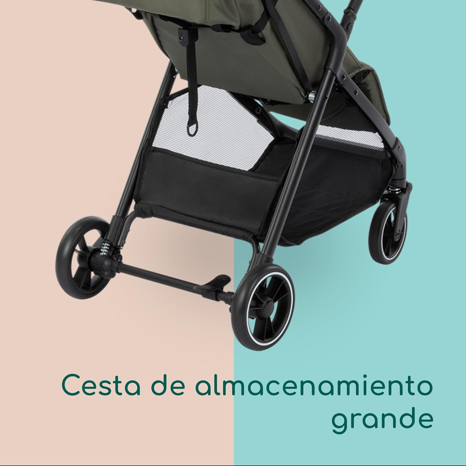 Bebeconfort Azur, Cochecito Compacto para Bebés, 0-3 Años (15 kg), Silla de Paseo Bebé Ligera, Plegado Automático con Una Mano, Posición de Reclinación Total, Cesta Amplia, Mineral Green