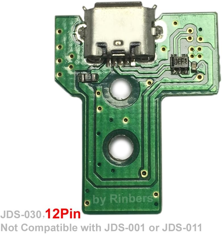 Pack of 2 JDS-030 Replacement Charging Port Micro USB Adaptor Charger Socket Circuit Board with 12 Pin Flex Cable for Sony PS4 3rd Gen DualShock 4 Controller