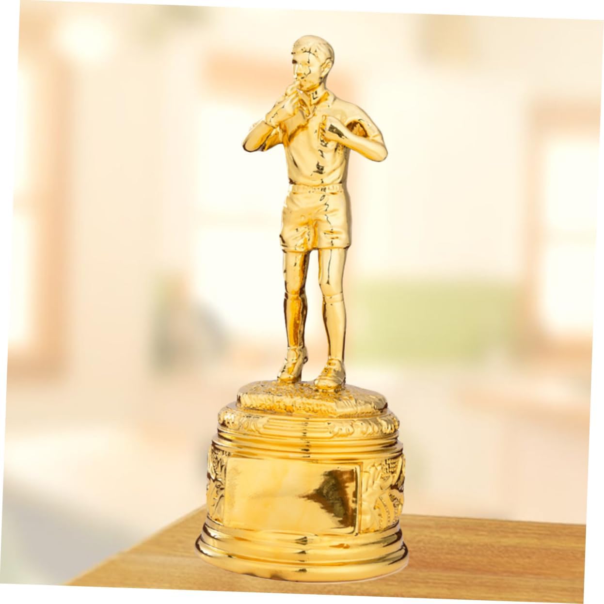 1Pc Golden Resin Football Referee Trophy with Base Durable Award for Schools and Companies for Competitions and Recognition of Efforts