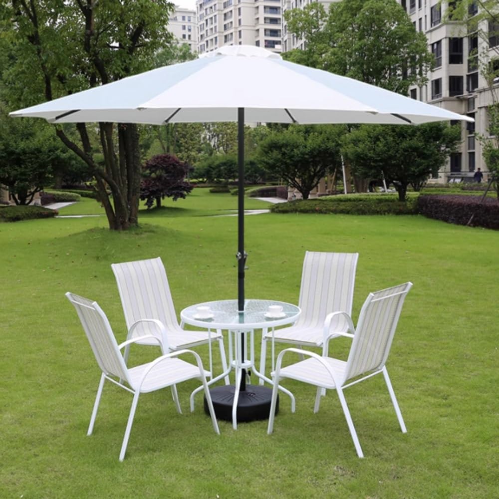 Zewnętrzny parasol tarasowy z korbą chroniący przed promieniowaniem UV, 8 żeber, parasol targowy do ogrodu, na taras, basen, trawnik, podwórko, bordowy baldachim dla osłony przeciwsłonecznej i relaksu