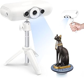 HTONVK 3D Scanner, 3D Color Modeling Scanners, 0.05mm High Precision 10 FPS Scan Speed, Portable Handheld/Auto Mode 3D Scanner for 3D Printer, Body Scan and Black Objects Scanning