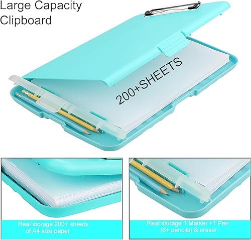 Miniatura 4 de Portapapeles con almacenamiento tableros de clip de 85 x 11 pulgadas con almacenamiento portapapeles de almacenamiento de plástico con clip de