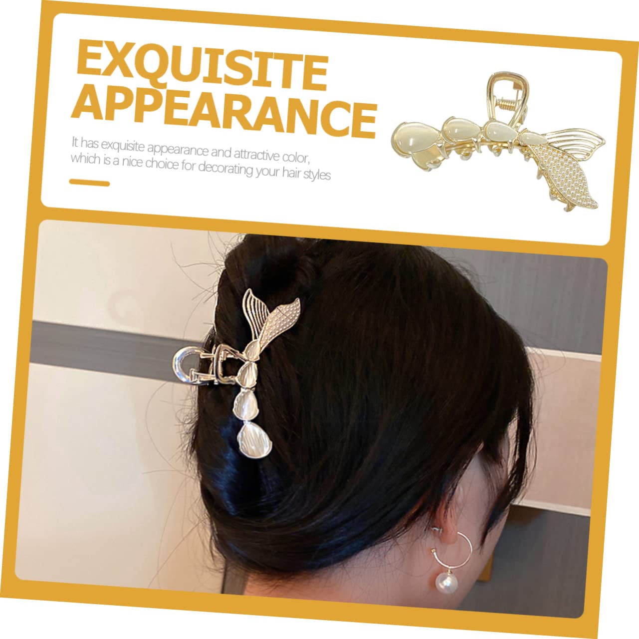 Healeved 5stücke Mermaid Haarklammer Mit Perlen Nonslip Haarclip Für Damen Stylische Haarklammer Für Hochsteckfrisuren Für Alltag Hochzeiten Reisen Und Mehr