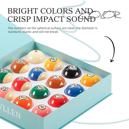Miniatura 3 de KONLLEN Phenolic Resin Billiard Balls Set 2-14" Regulation Size Tournament Pool Balls Set Pool Table Accessories
