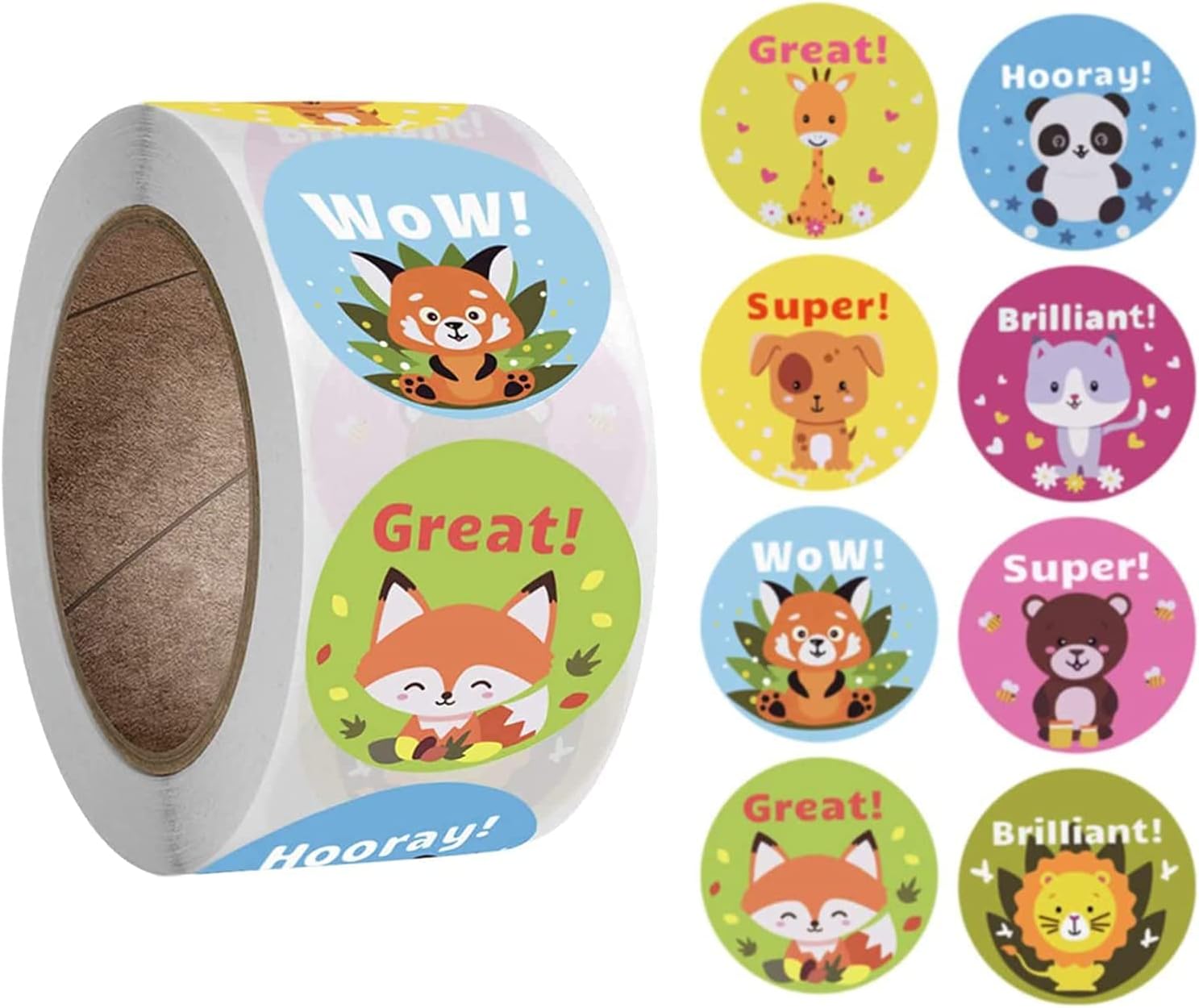 Premify Reward Stickers for Teachers, 500pcs 1inch Stickers for Kids in 8 Designs, Teacher/Teaching School Supplies for Encouragement, Potty Training/Rewards/Behavior/Motivational Stickers