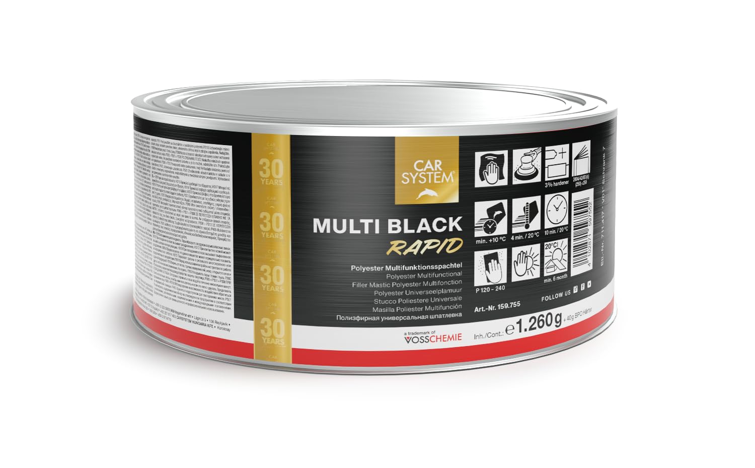 Multi Black Rapid - Spatola multifunzione in poliestere, 1,3 kg