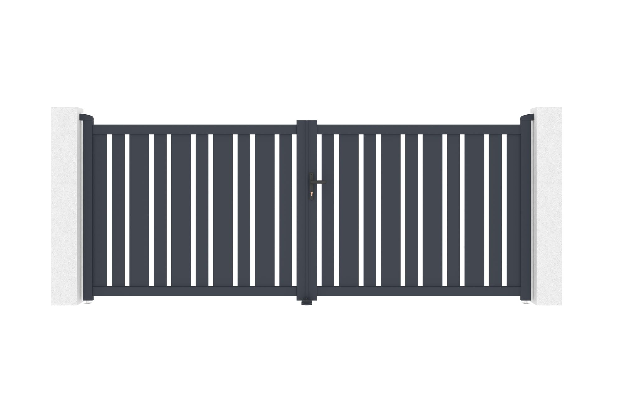 Casanoov Portail battant 3,​5m VEYMONT H.140cm aluminium gris