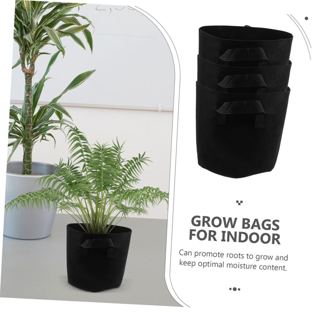INOOMP 5piezas Bolsas de Cultivo de Fieltro para Plantar Macetas de No Tejida Asas para Cultivo de Verduras para Interior