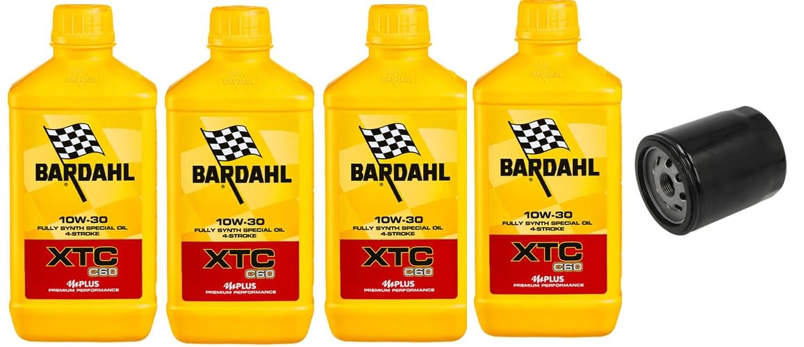 4 LITRI OLIO MOTO XTC C60 10W30 + FILTRO HIFLO HF 204 compatibile con Bardahl HONDA X-ADV INTEGRA 750 CRF 1000 1100 AFRICA TWIN