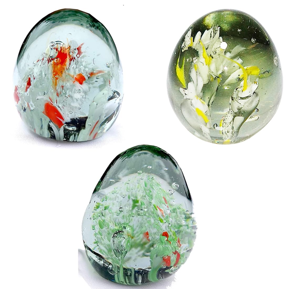 Panku Latto Design Glass Paper Weight for Office Desk/Study Table (Pack of 3)