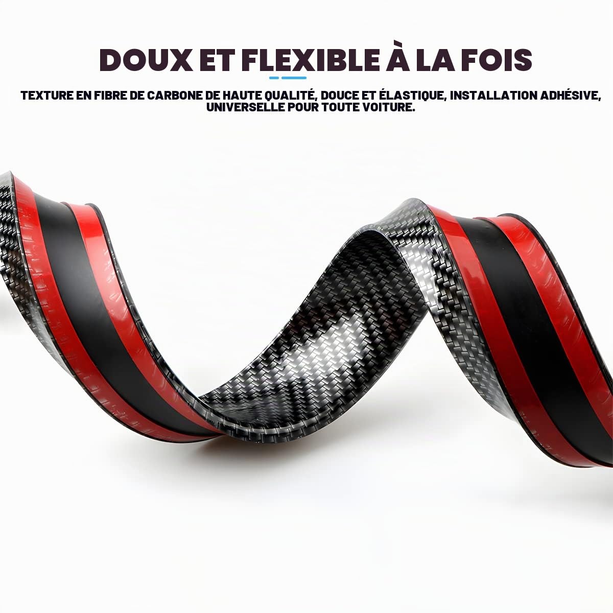JNNJ Souple Aile Arrière Spoiler, Aileron Arrière Voiture en Caoutchouc Imperméable, Becquet Arrière Universel pour Auto Protection des Pare-Chocs (Noir-Brillant)