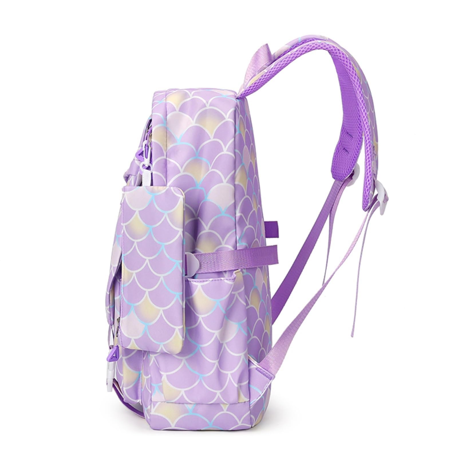 Zaino da Viaggio Sirena Scala 3-in-1 Set Scuola Resistente all'Acqua con Borsa Pranzo E Caso Matita per Ragazze