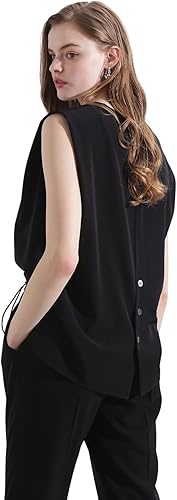 Amazon | [ピンキーアンドダイアン] ノースリーブVネックブラウス