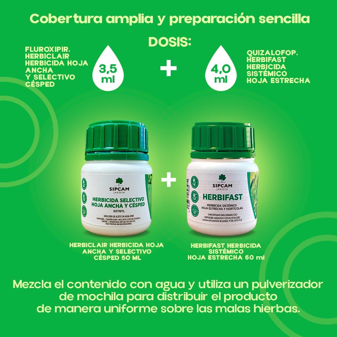 TERTER DUO Herbicida Total 50ml + 60ml | Elimina Malas Hierbas de Todo Tipo | Alternativa Eficaz al Glifosato (Roundup) para 15L de Agua | Cubre 300 m² | Solución Total 2 en 1 | Nexum Market (1)