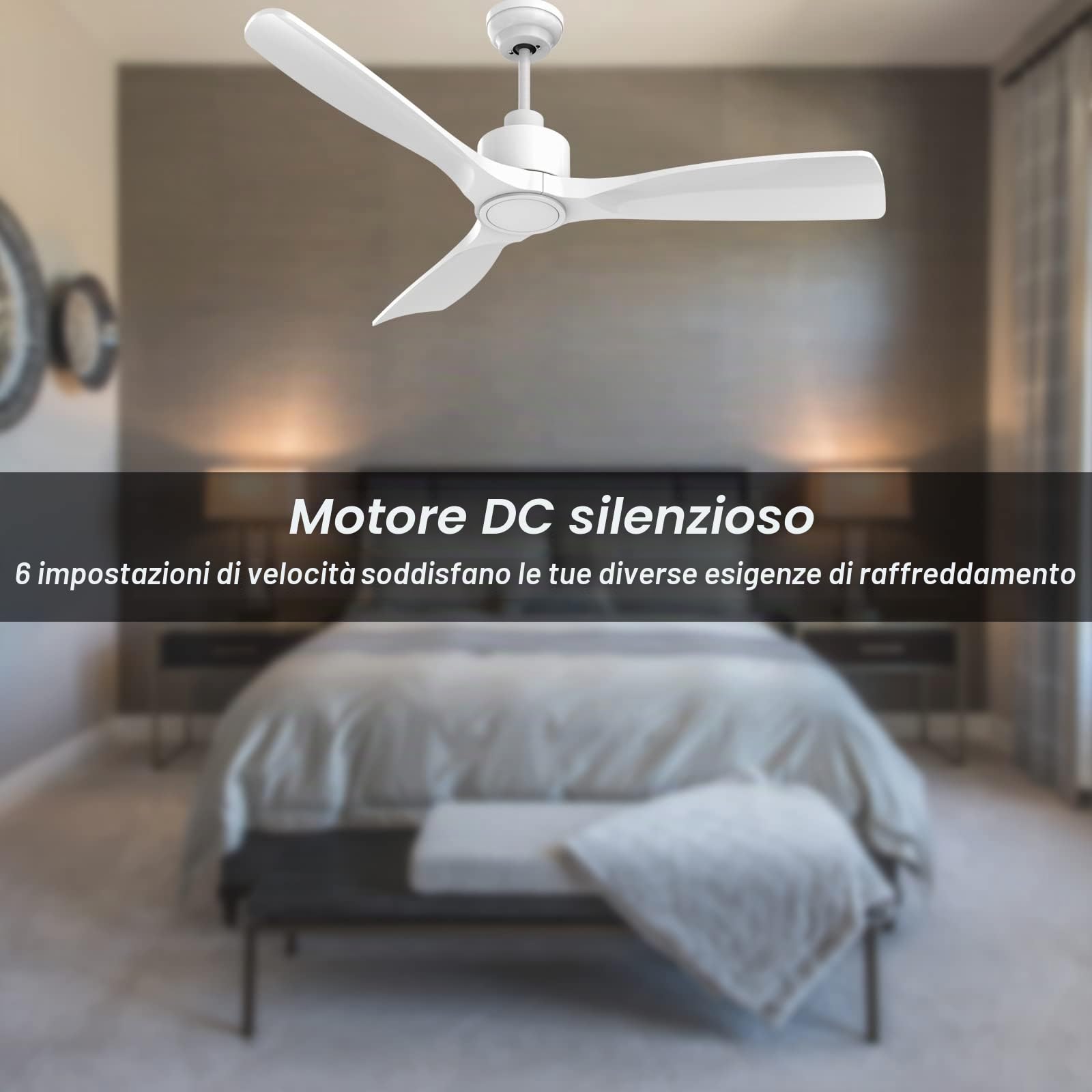 OFANTOP 132 cm Ventilatore da Soffitto con Illuminazione LED per Veranda