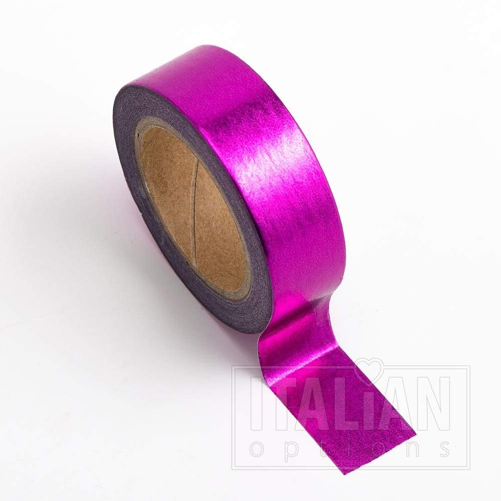 Italian Options Cerise Foil Adhesive Washi Tape (15Mm X 10 Metre)