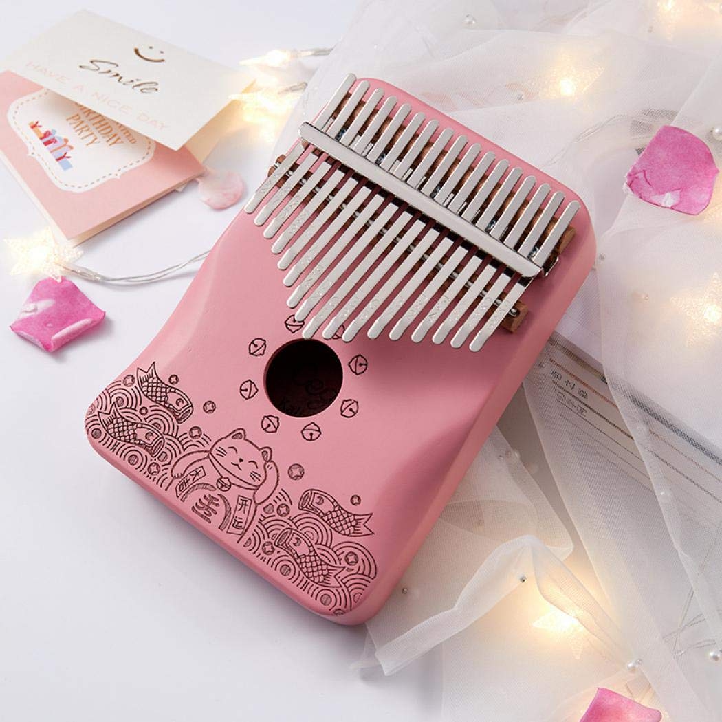Amazon.co.jp: 親指ピアノ カリンバ 17キー ピンク 17音 楽器