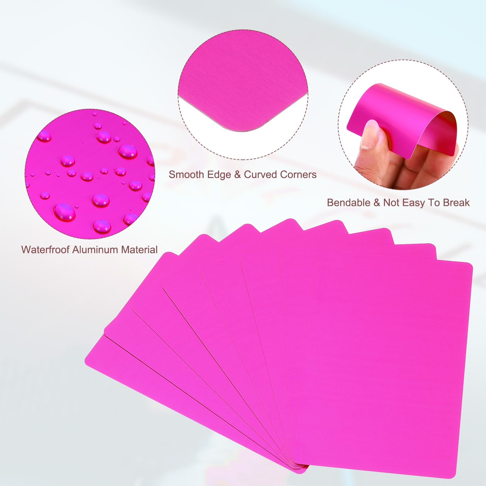 PATIKIL 300 Pack Metal Business Cards Blank, 0.45mm Thick 3.4x2.1 Inch Aluminum Laser Engrave Printable Name Card for Custom DIY Purple - Image 3