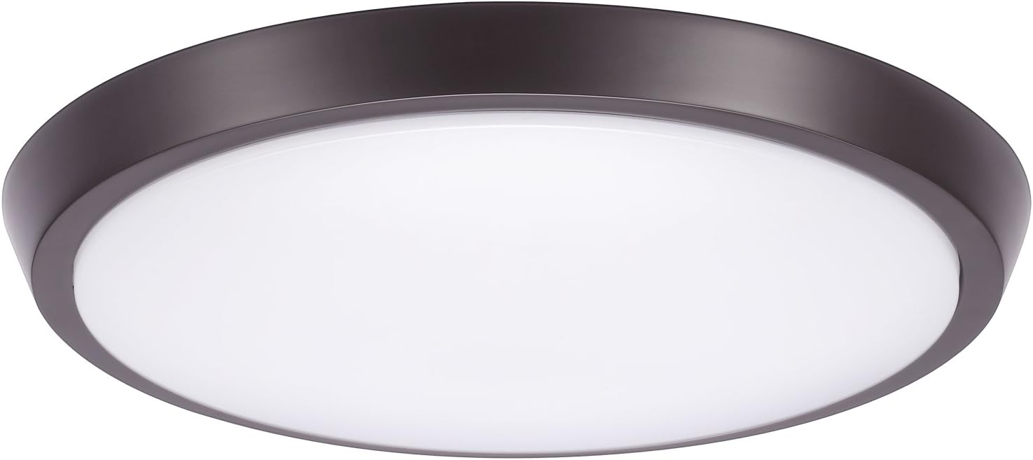 GetInLight 13 Inch Flush Mount LED Ceiling Light with ETL Listed, Bright White 4000K, Bronze Finish, IN-0302-5-BZ-40
