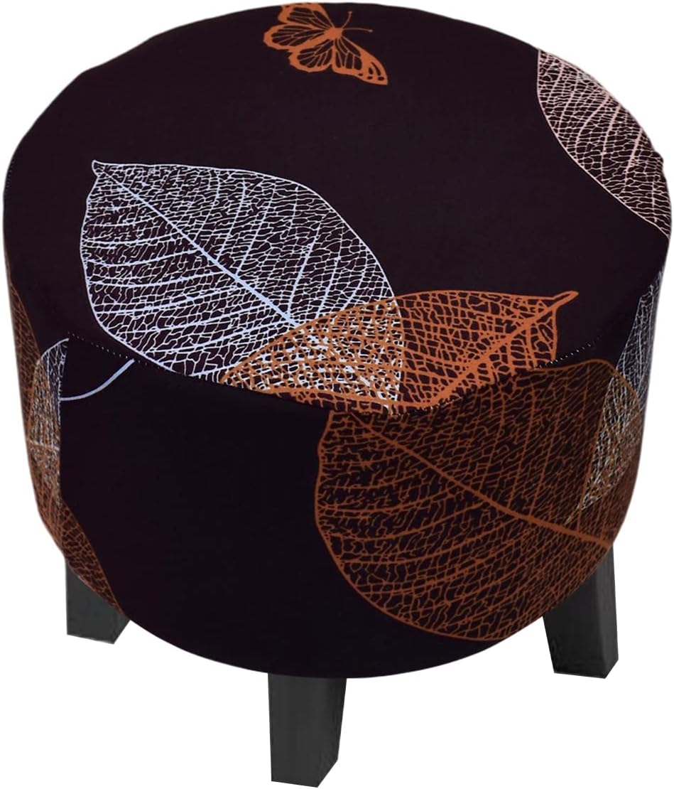 CRFATOP Printed Round Ottoman Covers Slipcover Stretch