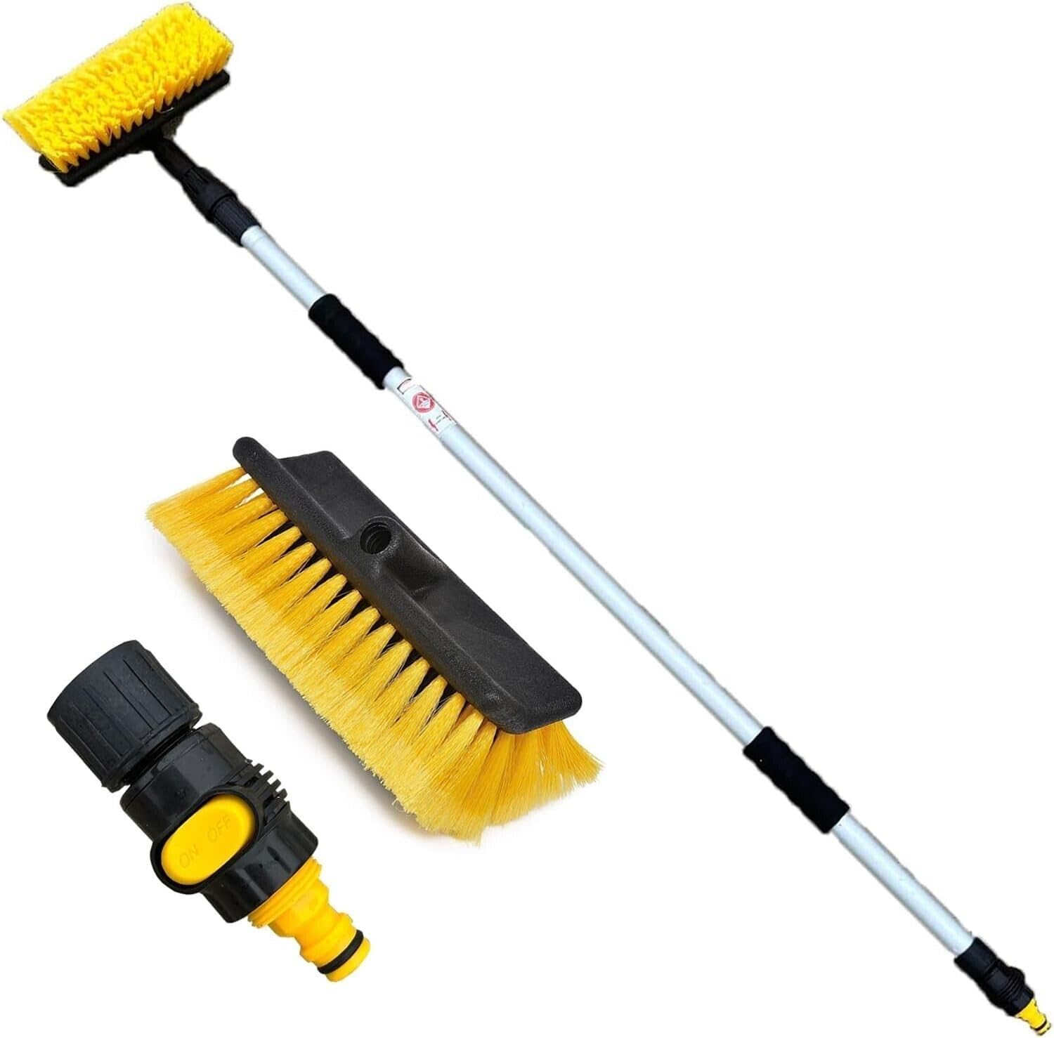 Generico Spazzolone per Lavaggio Pannelli Fotovoltaici, Scopa Telescopica Antigraffi per Pannelli Solari, Asta con Tubo ad Innesto Rapido Allungabile Fino a 1.80 Metri, con Spazzola 24x10 cm