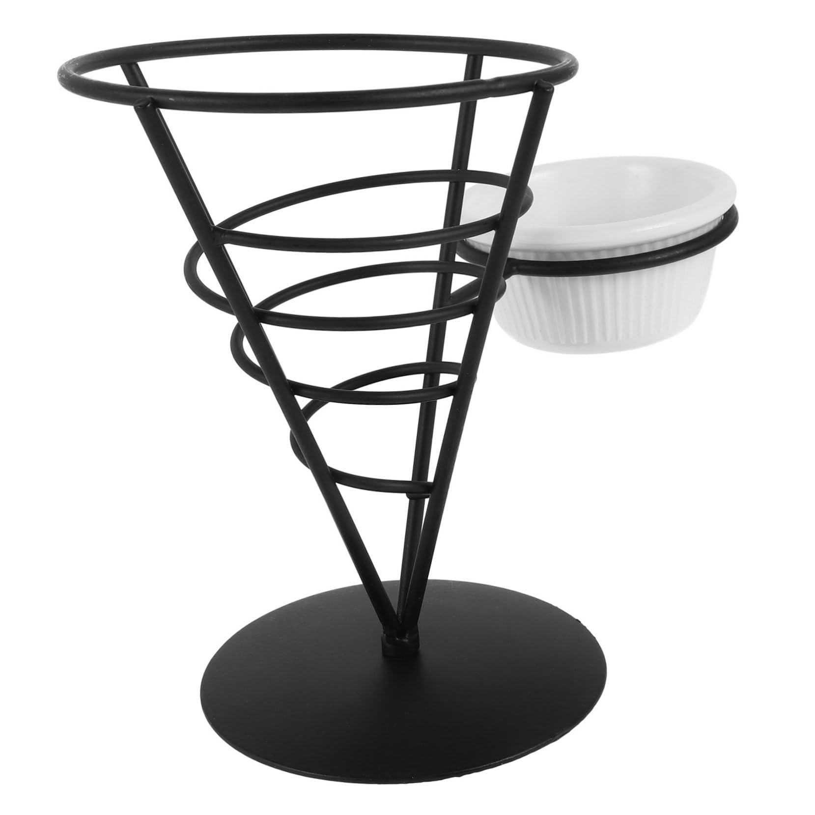 SOLUSTRE Sleek French Fries Chips Holder Snack Stand Appetizer Serving Rack Iron Wire Basket Home Restaurant Decor