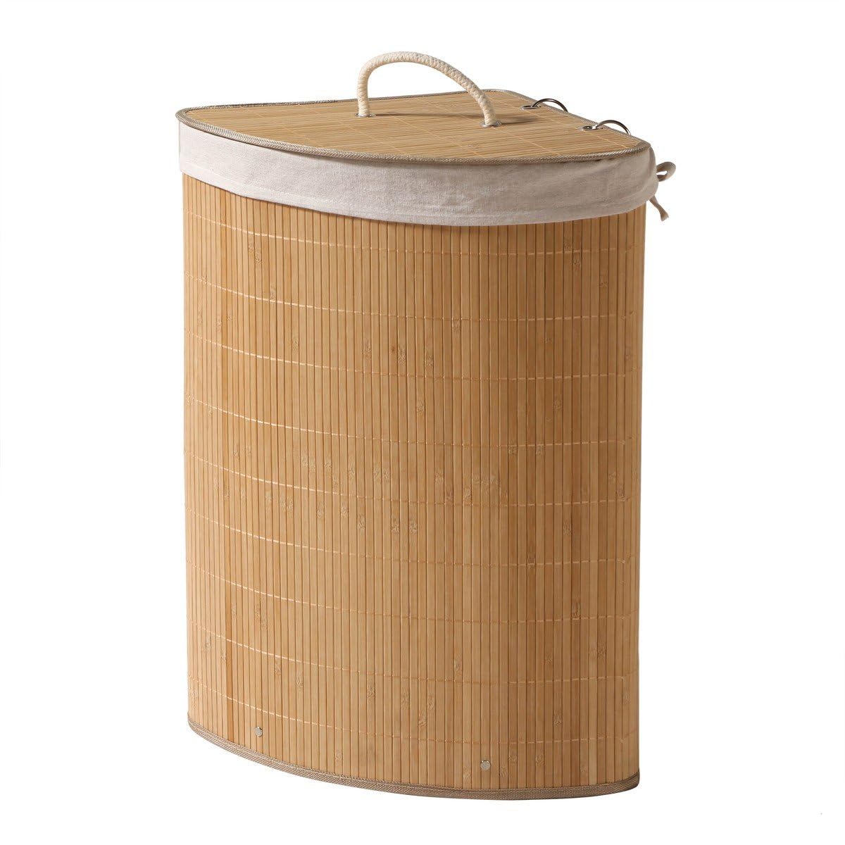 Cesta Para Ropa Sucia De Bambú - Con Bolsa Extraíble, Ideal Para Baño O Lavadero
