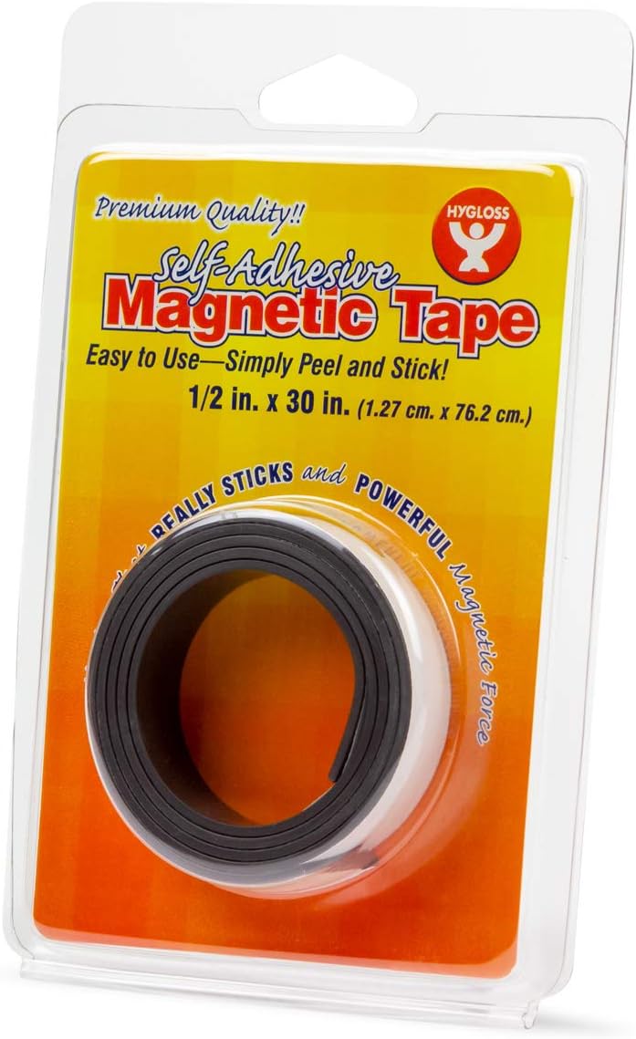 Hygloss Products, Inc. Magnetic Tape, Self- Adhesive, 1/2-Inch x 30-Inch