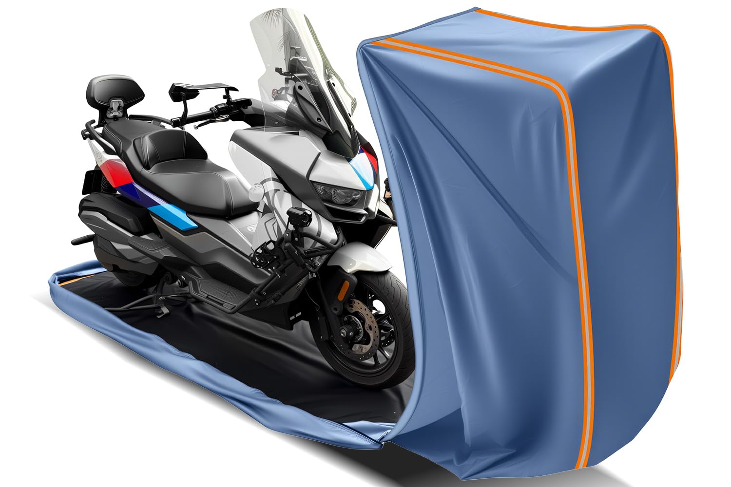 TAJSJNG Motorcycle Cover Fully Enclosed Waterproof Outdoor Indoor Storage Waterproof Fits up to 96 Scooter/Dirtbike/Cruiser Motorcycle