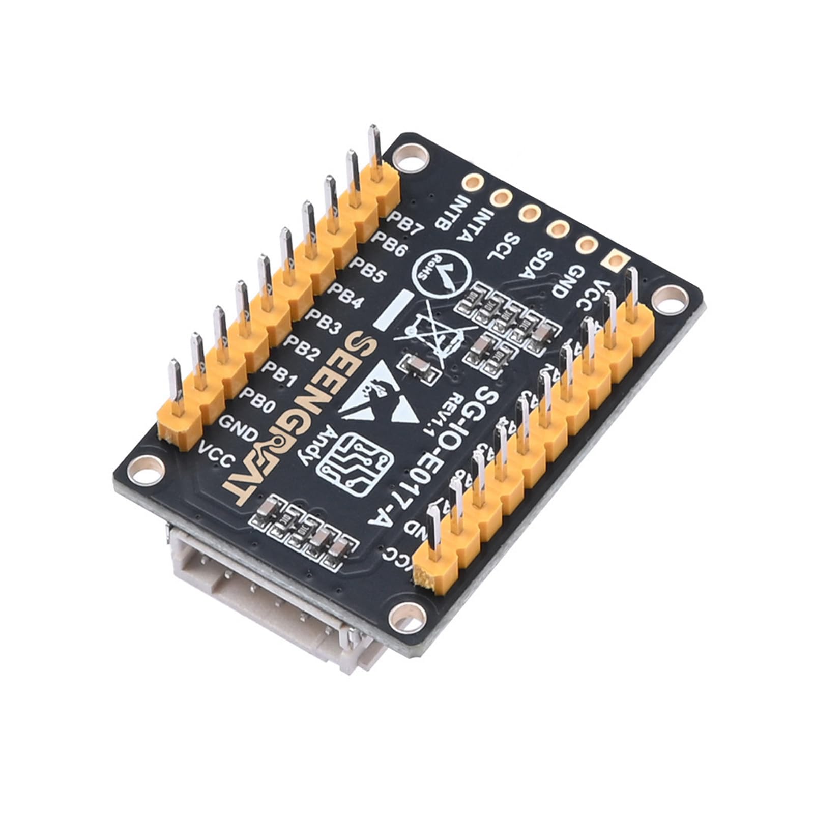 MCP23017 Modulo di espansione I/O - 16 pin GPIO, interfaccia I2C, interruttore DIP integrato a 3 cifre, compatibile con Raspberry Pi, Arduino, STM32 (3,3 V/5 V)