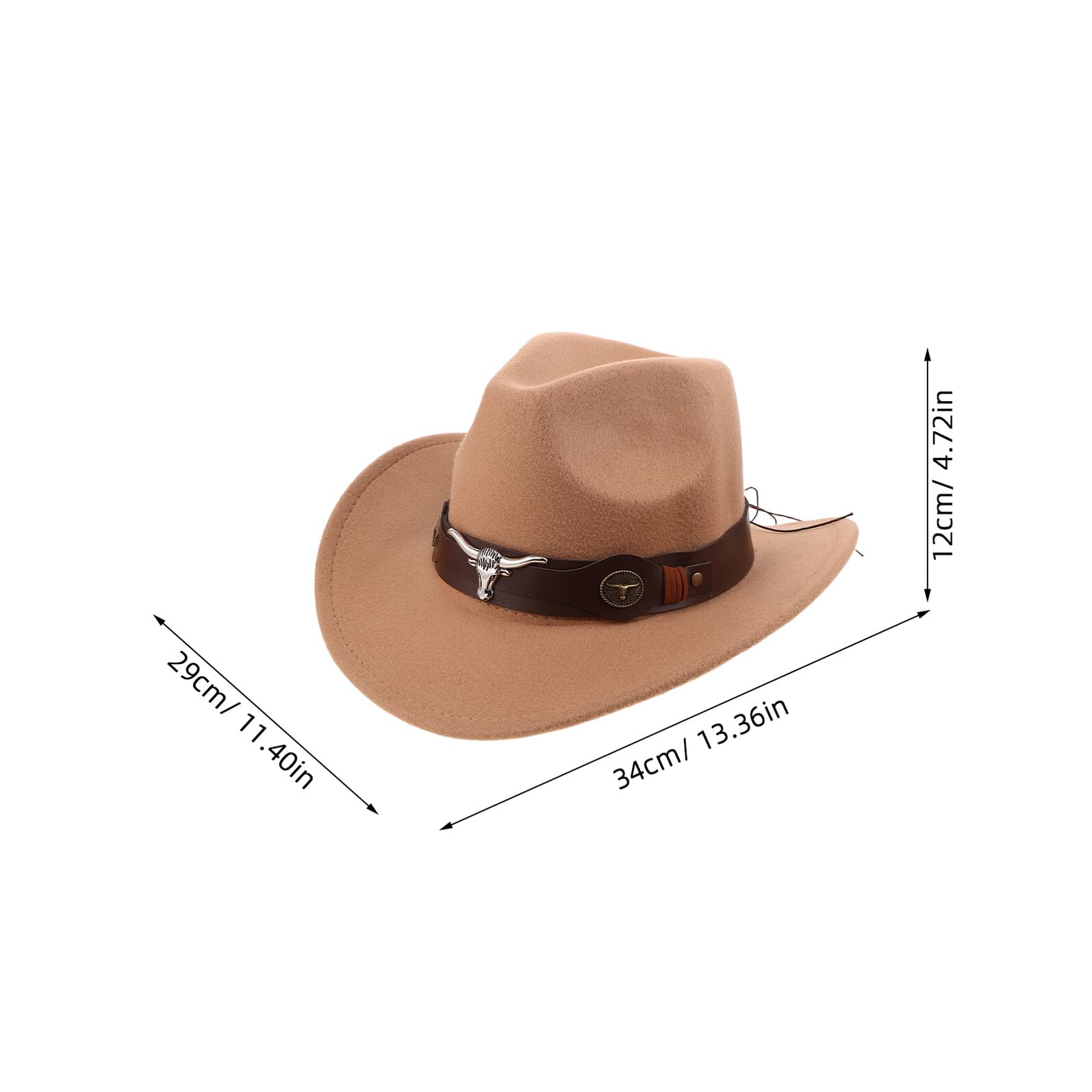 FOMIYES 4pezzi Cappello Western Larga in Morbido Panno di Fibbia Regolabile per Protezione Solare per Outfit Country e Eventi all Aperto