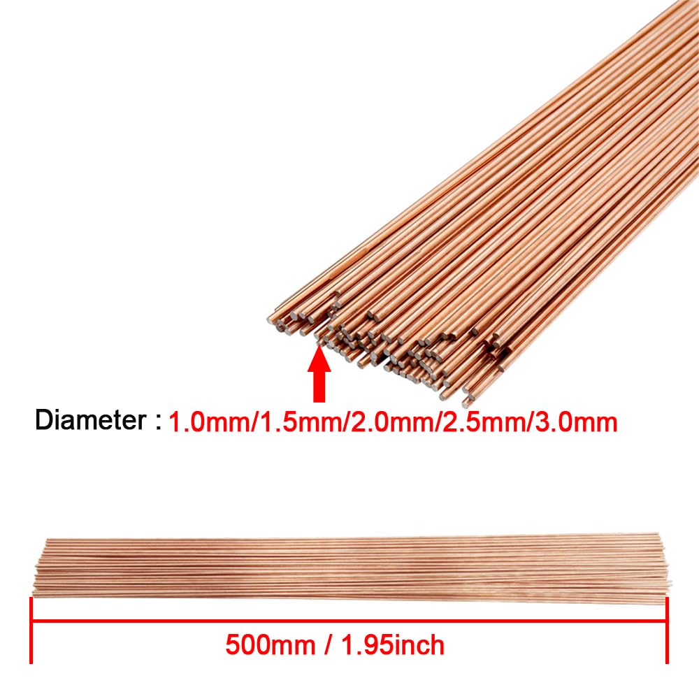 20 varillas de soldadura de latón de 500 mm, no requiere polvo de soldadura, alambre de soldadura de electrodo de bronce for una fácil soldadura Herramientas(3.0mm)