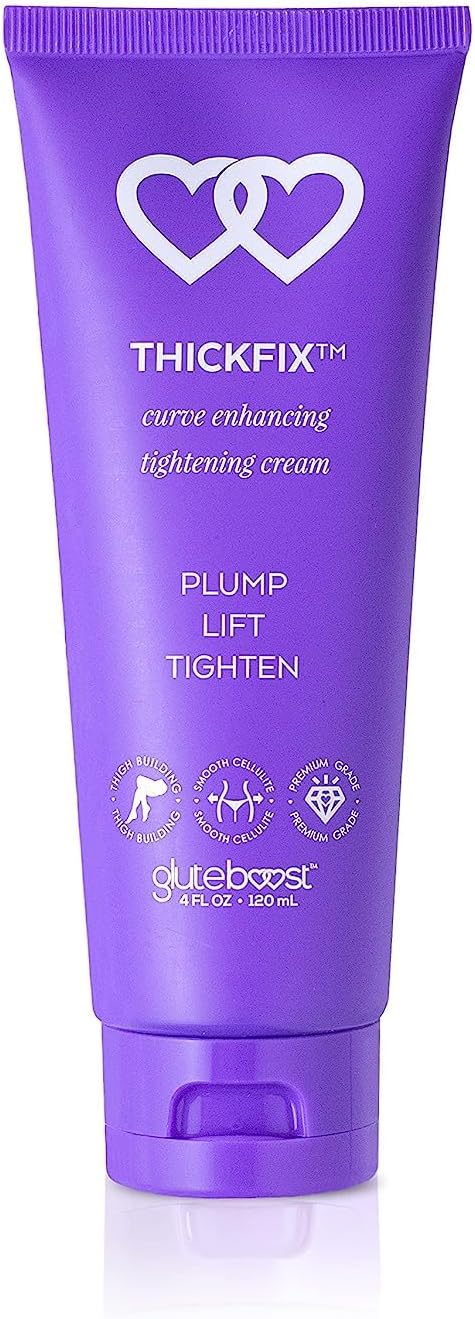 Gluteboost - ThickFix Weight Gainer Cream - Natural Enhancement For Women - Curve Plumping and Firming For Hips, Thighs, and Legs - Body Enhancer With Voluplus and Volufiline - 1 Month