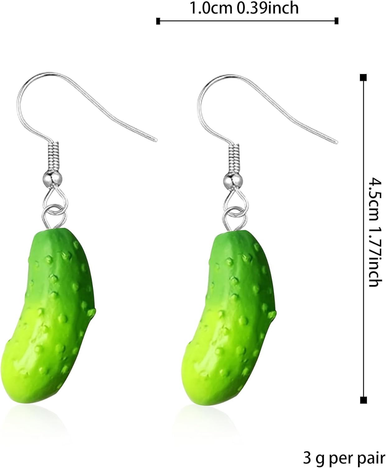 3D Cabbage Cucumber Earrings Fun Vegetable Dangle Earrings for Women Unique Novelty Statement Jewelry - Image 5