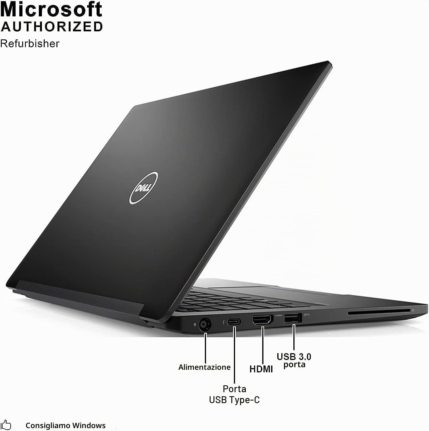 Dell Latitude 7280 - Computer portatile professionale, 12,5" FHD (1920 x 1080), Intel Core i7-6600U, 8 GB di RAM, 256 GB SSD, tastiera QWERTY americana, Windows 11 Pro (ricondizionato)