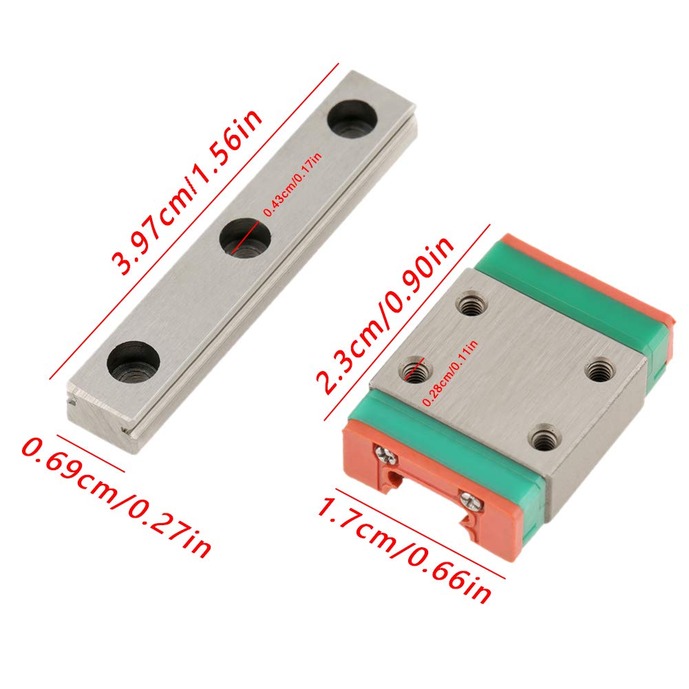 1pcs LWL7B Miniature Linear Rail 7mm Width, 17x23mm Linear Block(40mm/1.6in) — Amazon image 4