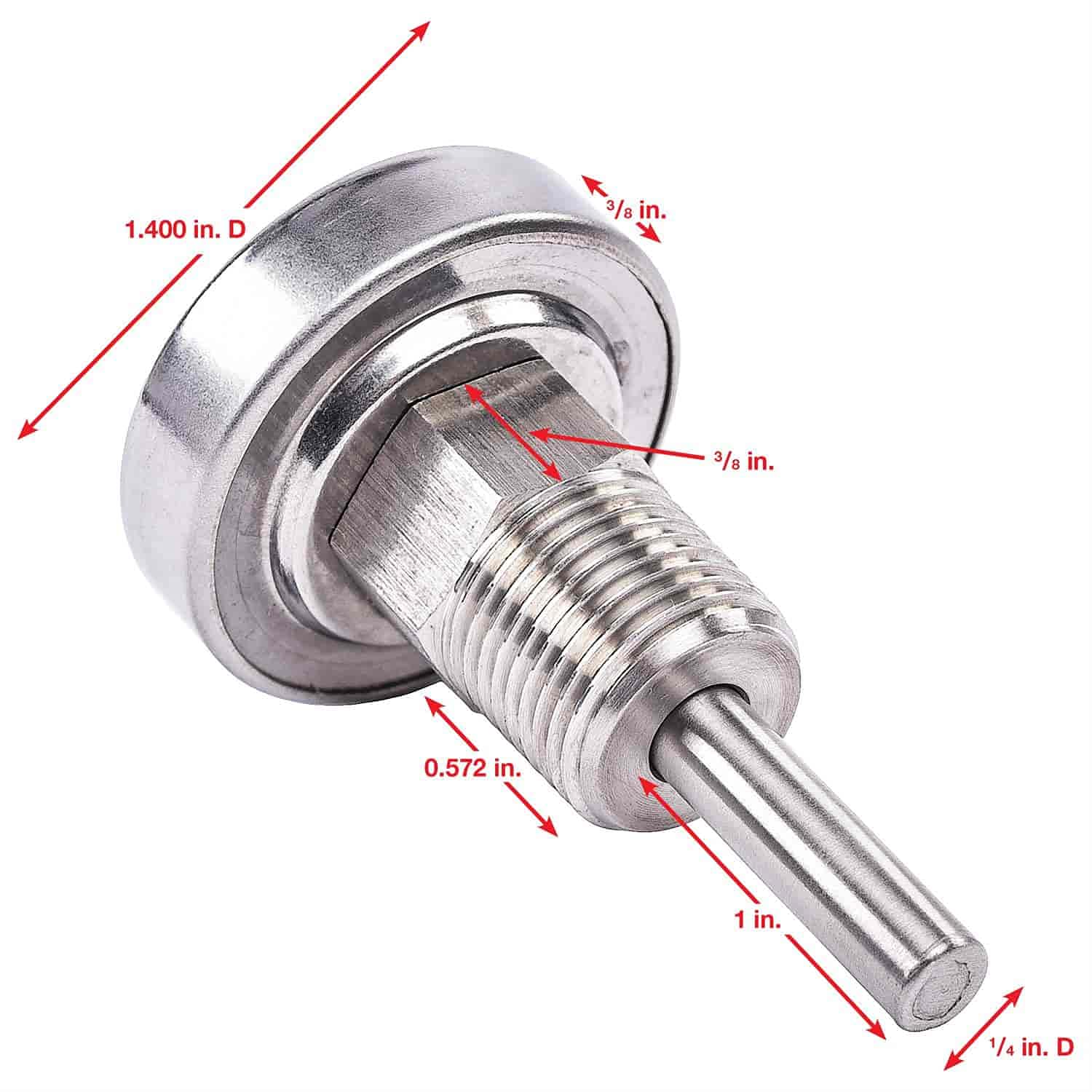 JEGS 41424 Liquid-Filled Engine Thermometer [1.400 in. OD, Black Face]