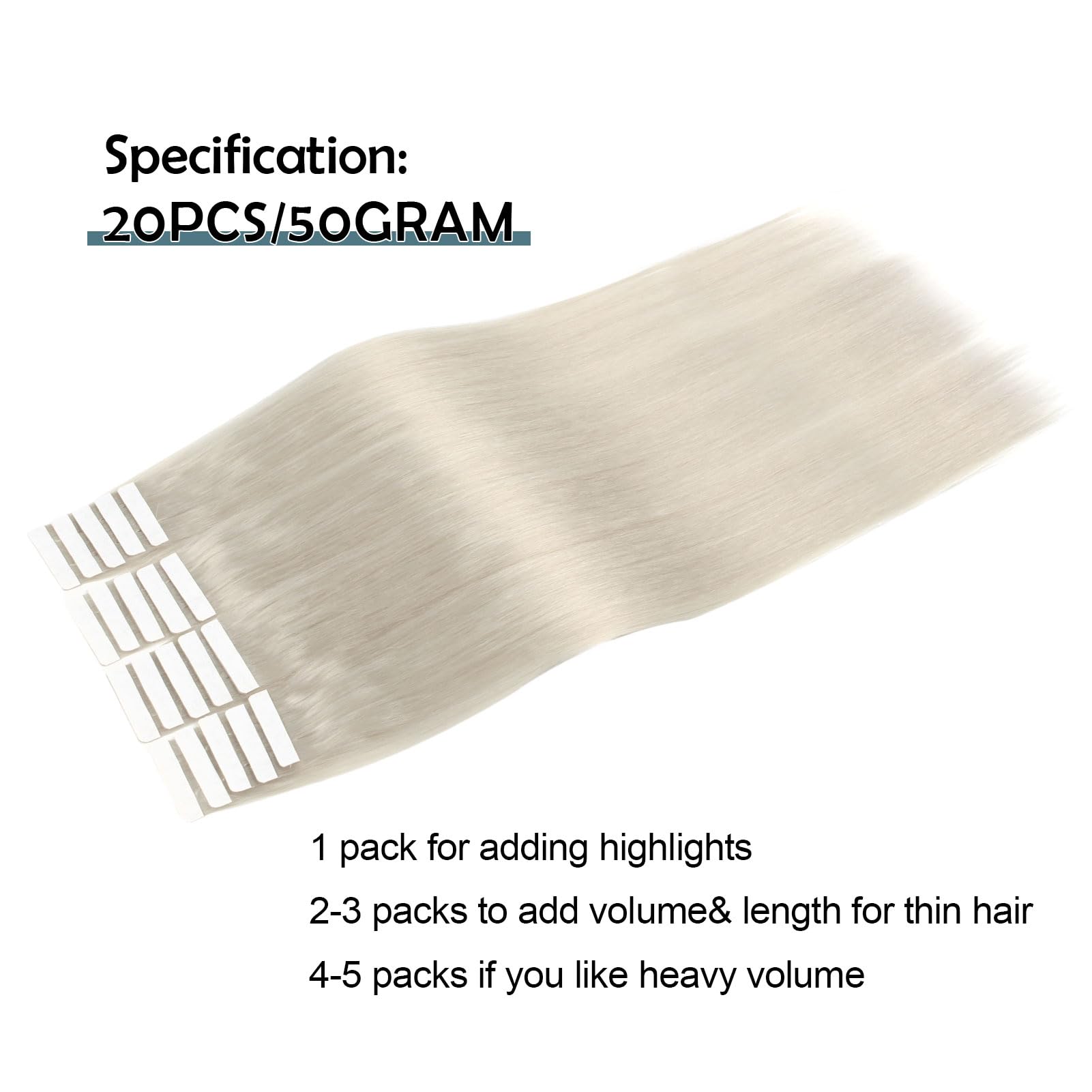 Sassina Tape in Extensions Echthaar 50cm Unsichtbare Blond Extensions Tape in Haarverlängerungen Echthaar Unsichtbare Nahtlose Skin Weft Tape in Echthaar 50g #1000 20 Stück