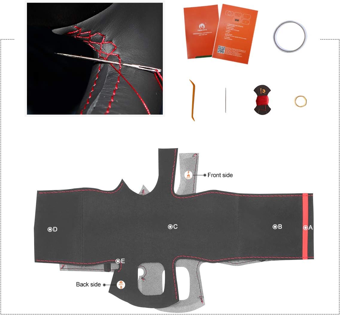 MEWANT Steering Wheel Cover for Dodge (SRT) Challenger 2015-2021 / Dodge Charger 2015-2021 / Durango 2018-2021 Suede Steering Wheel Wrap