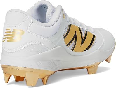 white and gold new balance baseball cleats