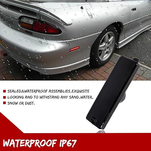 Miniatura 3 de Para Chevy Camaro 1993 1994 1995 1996 1997 1998 1999 2000 2001 2002 Chevy Camaro Luz de marcador lateral trasera lente ahumada lámpara LED roja