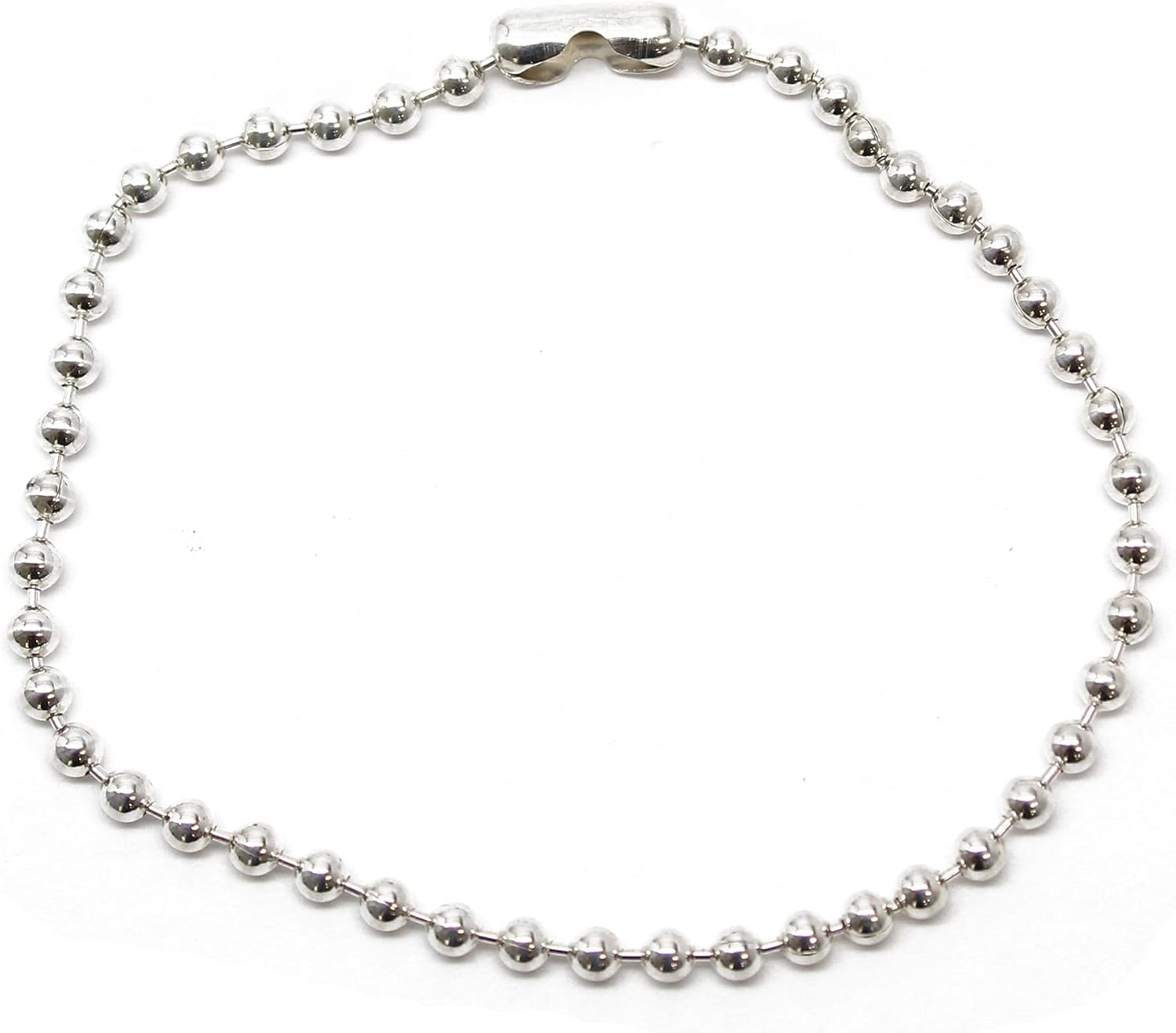 Handmade 3mm Sterling Silver Bead Ball Chain Bracelet or Necklace, Oxidized or Shiny, Made to Order Lengths, Unisex Silver Chain