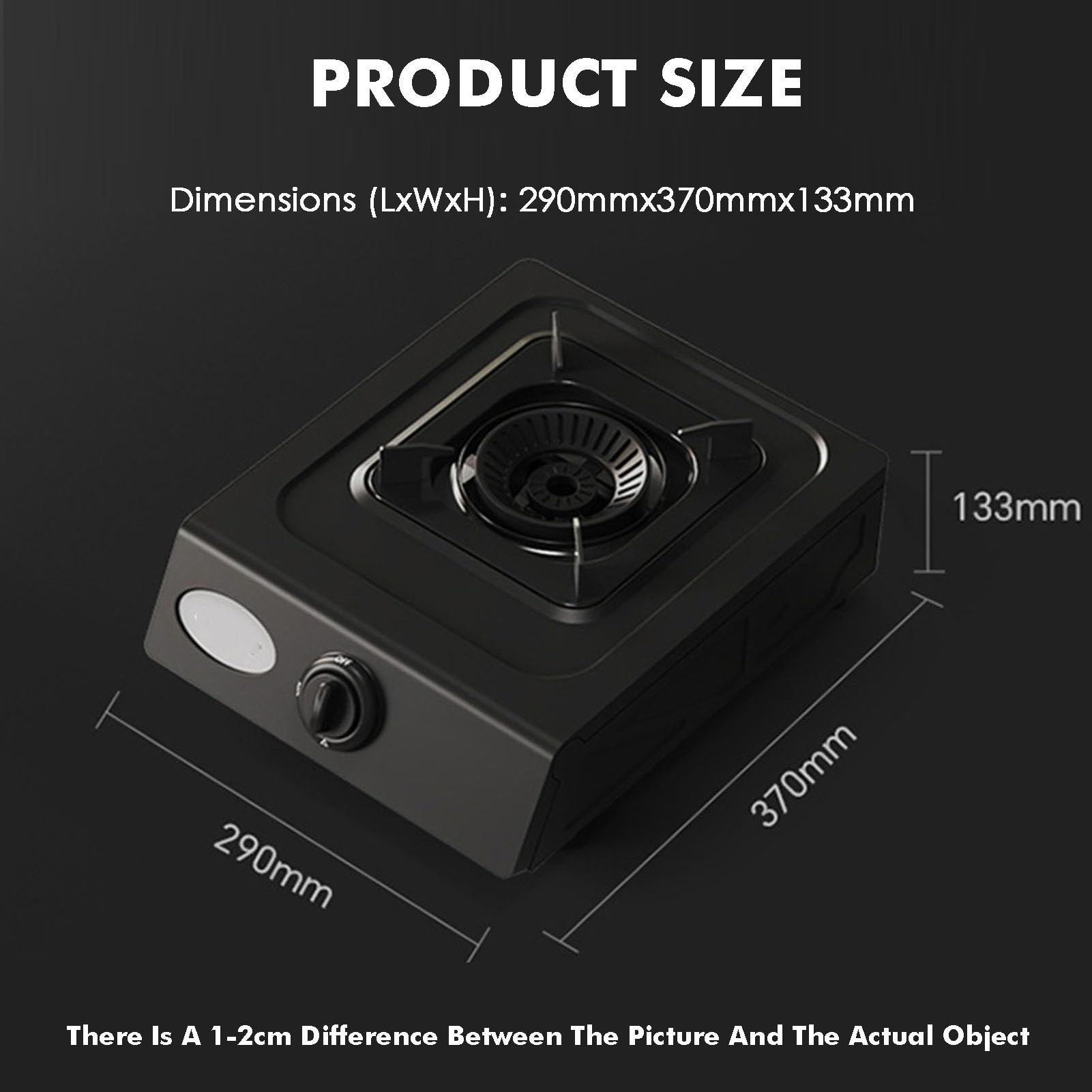 1 quemador de gas, quemador de wok de alta potencia de 5,0 kW con protección contra llamas, ideal para cocina doméstica y cocina profesional