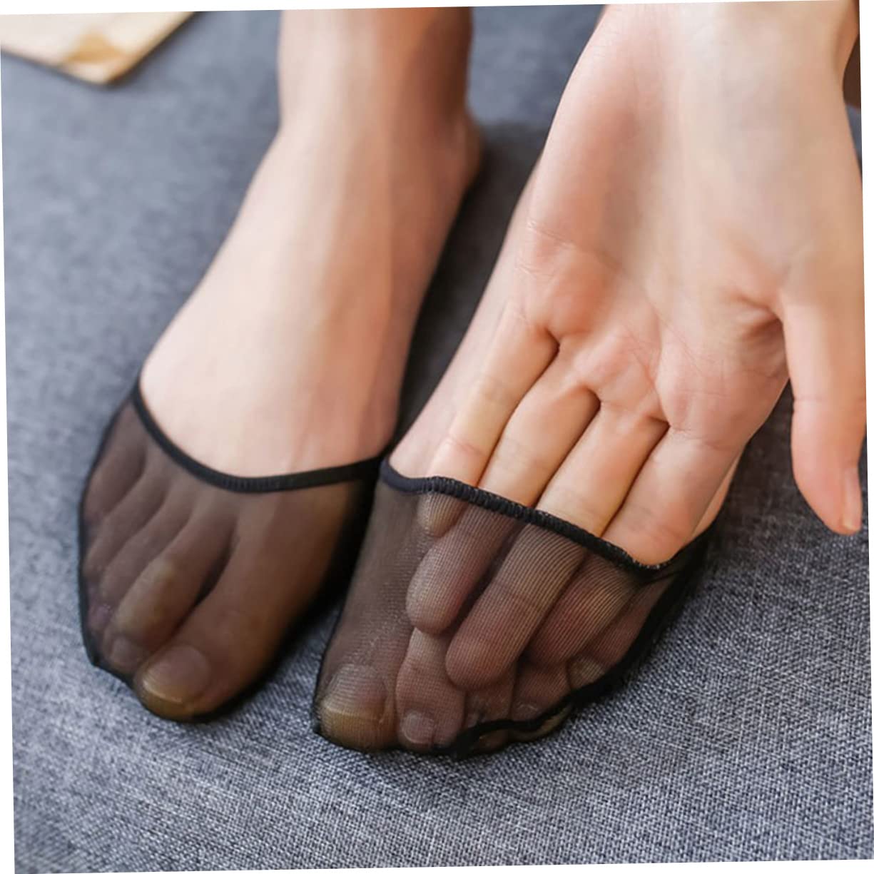 FOMIYES 4sets Half Socks Pads Soft Toe Socks Washable Non-Slip Comfortable for Daily Use 4pairs*4