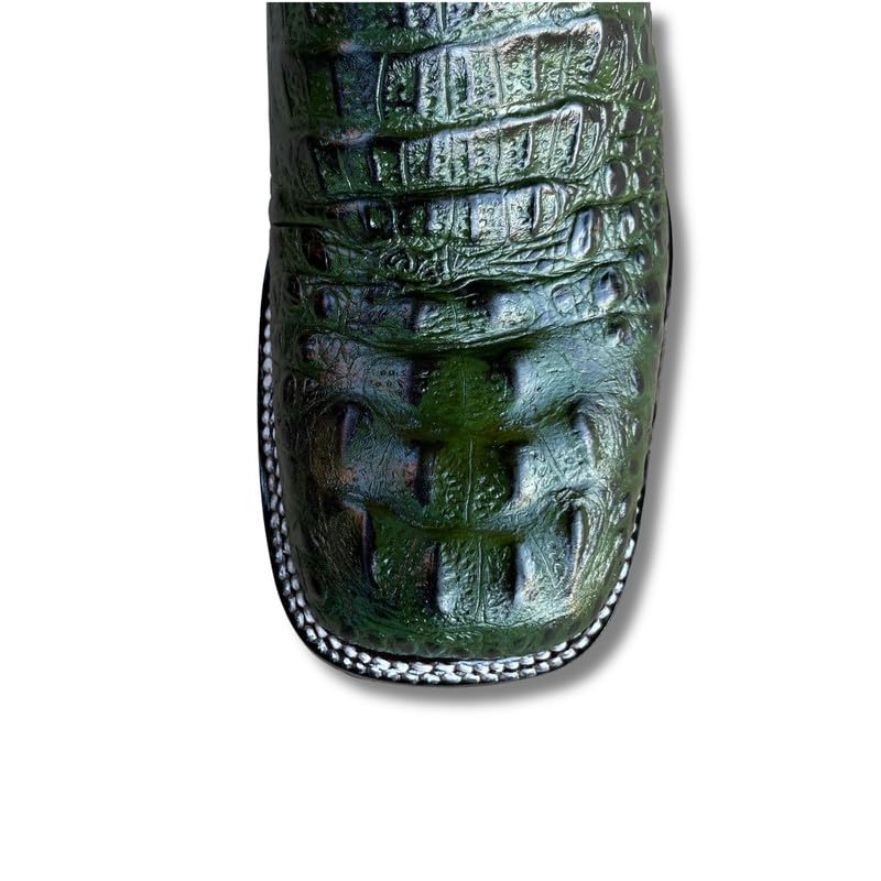 Image of Men's Alex Exotic Caiman Python Western Cowboy Boots Square Toe Pull On Tall Shaft bota de vaquero para hombre